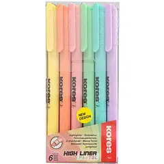 KORES - Resaltadores X 6 Colores High Liner Pastel