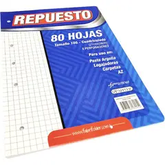 NORMA KAMALI - Hojas de repuesto x80 hojas cuadriculadas tamaño 105 pappyer