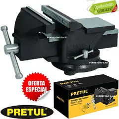 PRETUL - Prensa de banco # 6 pulgadas marca cabeza giratoria profesional