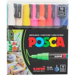 POSCA - Marcador Gráfico De Vinilo, Pc-3m Set X 16 Colores