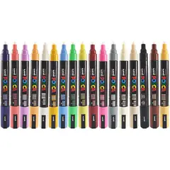 POSCA - Marcador Gráfico Pc-5m set X 17 Colores Punta Fina