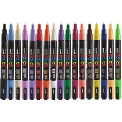 POSCA - Marcador Gráfico Pc-3m Set x 17 Colores Punta Fina