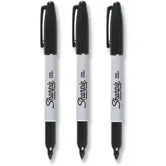 SHARPIE - Marcador permanente sharpie, punta fina, negro x 3 unds