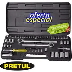 PRETUL - Juego herramientas copa rache 1/2 y 3/8 51 pz profesional