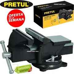 PRETUL - Prensa de banco # 4 pulgadas marca cabeza giratoria calidad