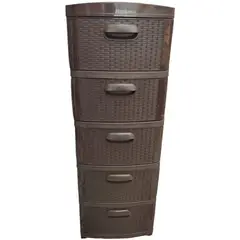 PRODEHOGAR - Organizador cajonero plastico amplio dubai por 5 niveles cafe
