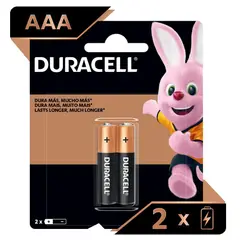 DURACELL - Pilas Alcalinas Aaa De Larga Duración - Pack De 2