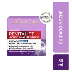LOREAL PARIS - Crema L'oréal Paris Revitalift Ácido Hialurónico Noche X 50m