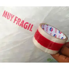 GENERICO - Cinta ancha embalaje adhesiva rotulada mensaje muy frágil