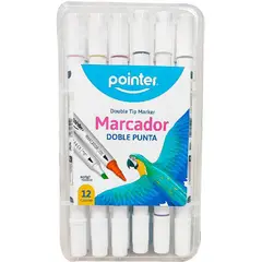 POINTER - Marcador Permanente Doble Punta Estuche X12 Colores