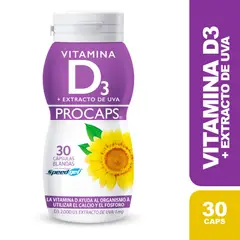 PROCAPS - Vitamina D3 Extracto Uva 2000ui X 30 Capsulas