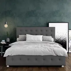 EKONOMODO COLOMBIA - Colchon Doble 1 Pillow + Base cama + Espaldar Capital Gris Plo 140x190