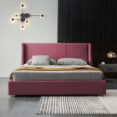 EKONOMODO COLOMBIA - Colchon Queen 1 Pillow Con Cama En Pino Mousai Salmon 160X190 Cm