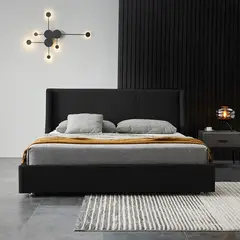EKONOMODO COLOMBIA - Colchon King 1 Pillow Con Cama En Pino Mousai Negro 200X200 Cm