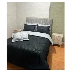 GENERICO - Cubrelecho Edredon Termico Doble Faz 5 Piezas Cama Doble