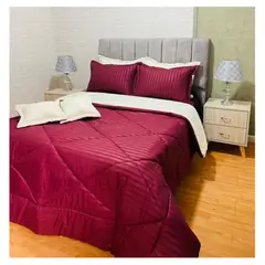 GENERICO - Cubrelecho Edredon Termico Doble Faz 5 Piezas Cama Doble