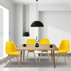 EKONOMODO COLOMBIA - Comedor Robledo 4 Puestos + Silla Milano amarillo