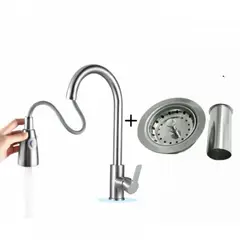 GENERICO - Kit Grifería Lavaplatos Extraible Satín-Canastilla Desagüe