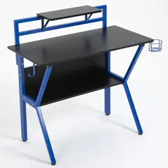 AKIVOY - Escritorio Gamer Metalico Azul Con Negro