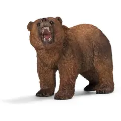 JUGANDO Y EDUCANDO - Figura De Animales Oso Grizzly Colección Para Niños Y Niñas
