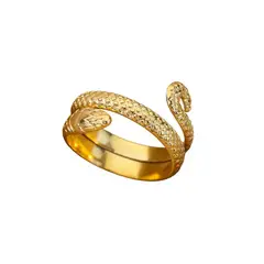 ACCESORIOS DE EVA - Anillo Ajustable para Mujer en Acero Inoxidable Serpiente_.