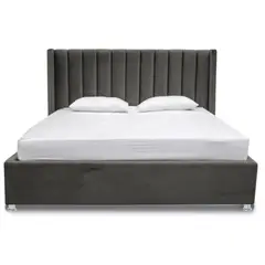 EKONOMODO COLOMBIA - Base Cama Con Espaldar King + Puff En Pino Julieta Azul 200X200