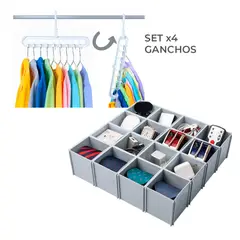 ENERGY PLUS - Combo: Un Cubo organizador multiusos + 4 ganchos ahorradores