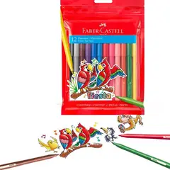 FABER CASTELL - Marcadores - Plumones X 12 Colores Fiesta