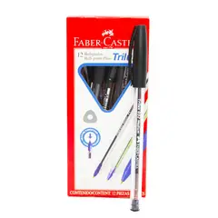 FABER CASTELL - Bolígrafo Trilux Negro Ref 032M Caja X12 Unds