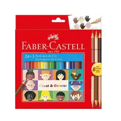FABER CASTELL - Colores X 24 Ecolapiz/ 3 Bicolores Tonos Piel