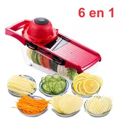 GENERICO - Rallador De Vegetales 6 En 1 Multifuncional Mandolina Qsheng