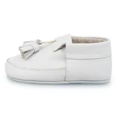 PAPOS - Cascarita Pom Pom Blanco - Zapatos Bebés - Crema