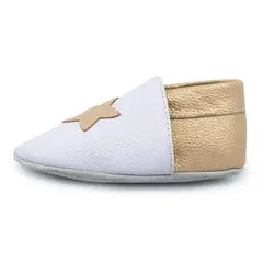 PAPOS - Cascarita Star Blanco y Dorado - Zapatos Bebés - Crema