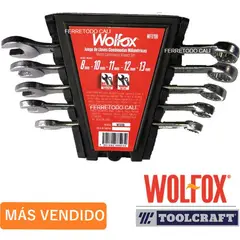 WOLFOX - Llave de combinada, set 5 piezas, 8 - 13 milimétrica wf0198