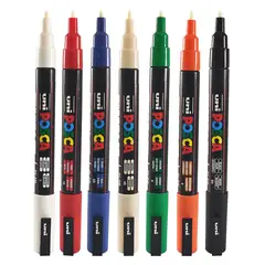 POSCA - Marcador Gráfico De Vinilo Pc-3m Color Surtido X7 Und