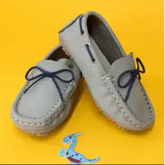PAPOS - Mocasines Nobuck Gris Claro - Mocasines Niños - Gris