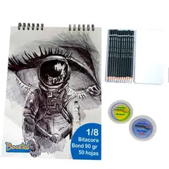 ARTESCO - Kit Bitácora Lápices Graduados Limpiatipos
