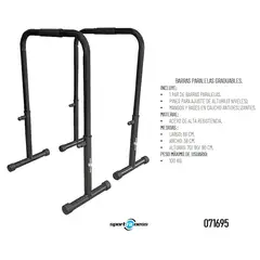 SPORT FITNESS - Barras Paralelas Sportfitness Fondo Graduables Profesional
