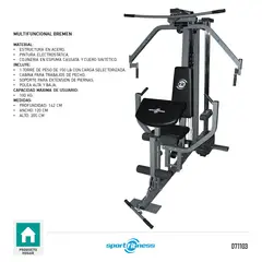 SPORT FITNESS - MULTIFUNCIONAL 1 PUESTO BREMEN