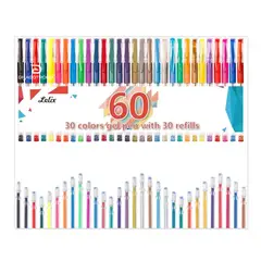 GENERICO - Lapiceros Gel 30 Bolígrafos +30 Repuestos Glitter Neón