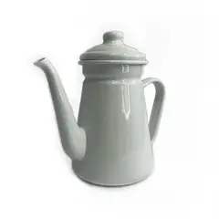 CRIOLLA - Jarra Cafetera 10 CM blanco borde blanco Peltre.