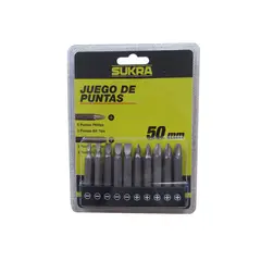 SUKRA - JUEGO PUNTAS BIT 50MM 10PZA