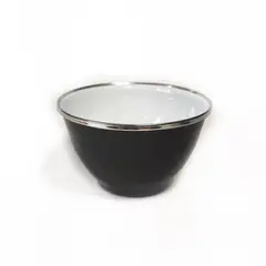 CRIOLLA - Bowl 10 cm negro borde metalico Peltre.