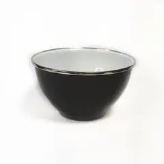 CRIOLLA - Bowl 12 cm negro borde metalico Peltre.