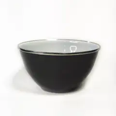 CRIOLLA - Bowl 14 cm negro borde metalico Peltre.