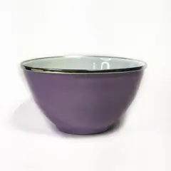 CRIOLLA - Bowl 14 cm lila borde metalico Peltre.