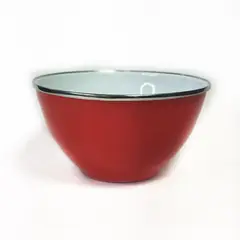 CRIOLLA - Bowl 14 cm rojo borde metalico Peltre.