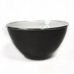 CRIOLLA - Bowl 16 cm negro borde metalico Peltre.