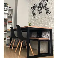 22 GRADOS DECORACION - Juego Comedor Smith 120x60cm Roble y Metal