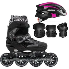 CANARIAM - Combo patines rollerteam gris mas protecciones